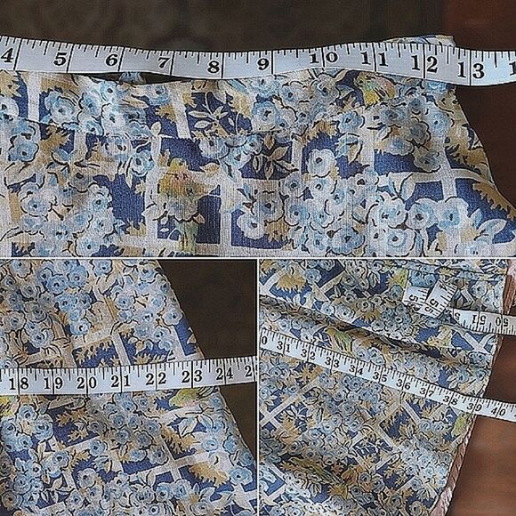 Vtg 70s blue floral print crop blouse & maxi skirt set - Picture 12 of 16